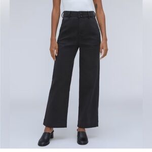 NWT Everlane The Organic Wide leg black pants size 2